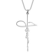 50cm (including 10cm adjustable) cross dimension: Jesus Cross Name Necklace