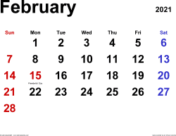 You can download the calendar here, or just click on the image below to go to the download page. February 2021 Calendar Templates For Word Excel And Pdf