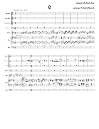 Q Composed By Emily Bear Arranged By Valerie Neeposh Sheet Music For Piano Trumpet In B Flat Trombone Drum Group More Instruments Mixed Ensemble Musescore Com