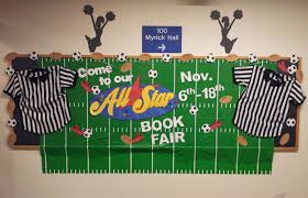 Pin By Melissa Fitzgerald On Book Fair Themes Sports Theme Classroom Sports Bulletin Boards School Wide Themes