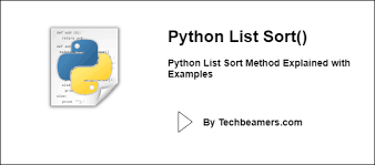 Sort a list by given expressions. Python List Sort Method Explained With Examples