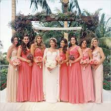 Party Light Wedding In Miami Coral Bridesmaid Dresses Wedding Bridesmaid Dresses Coral Bridesmaid