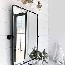 The overall dimensions of the. Tehome 20 X 24 Inch Farmhouse Black Metal Framed Pivot Rectangle Bathroom Mirror Rounded Rectangluar Tilting Beveled Vanity Mirrors For Wall Mirrors Wall Mounted Mirrors