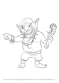 Step By Step How To Draw Goblin King From Clash Of The Clans Drawingtutorials101 Com Kids have fun learning to draw silly goblin. step by step how to draw goblin king