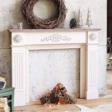 Cornice Camino In Legno Beige Bianco Antico Amazon It Casa E Cucina Design Camino Contorno Camino Mensole Camino