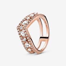 Edelsteine werden nicht nur in den verschiedensten farben angeboten; Marquise Schliff Funkelnder Doppelter Wishbone Ring Pandora