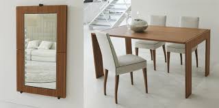 2 ways of folding design provides extra space, put it up when you. Folding Dining Table Turns Into A Mirror By Porada