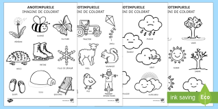 Am invatat singur sa fac tot ce stiu acum sa fac. Anotimpurile Pagini De Colorat Teacher Made