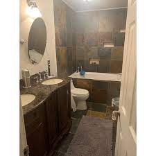 Comes with white ceramic undermount sink. Silkroad Exclusive Granite Stone Top 52 Inch Double Sink Cabinet Bathroom Vanity Overstock 6304583