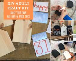 Diy Halloween Craft Kit For Adults Mini Halloween Wood Tags Craft Kit Wood Sign Kit In 2020 Halloween Diy Crafts Craft Kits Halloween Craft Kits