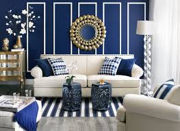 Create A Modern Glam Look By Pairing Metallics Against Blue And White Living Room Color Schemes Blue Living Room Living Room Color