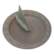 Bring a sense of rustic charm to your study or garden with this classic tall sundial. Whitehall Sailboat Sundial Birdbath Brass Gallery