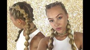 How To Bubble Braid Your Own Hair Tutorial Hollie Hobin Youtube Braiding Your Own Hair Hair Styles Box Braids Hairstyles