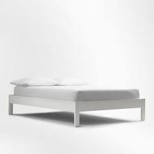 White bed frame without headboard. Simple Bed Frame