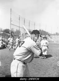 Luke Easter, a six-foot, four-inch rookie first baseman with the San Diego  Padres, is pictured, March 15, 1949. Easter has camp followers talking  about his powerful hitting. The 234-pounder is expected to