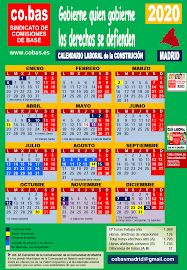 Maybe you would like to learn more about one of these? Calendario Laboral 2020 De La Construccion De Madrid Co Bas