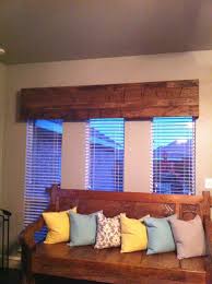 Distressed Wood Cornice Board 130 Diy Project By The Husband Wood Cornice Window Treatments Living Room Wood Valances For Windows