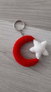 Amigurumi Ay Yildiz Bayrak Anahtarlik Yapimi Anahtarlik Amigurumi Bayrak