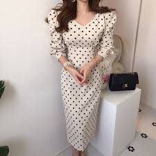 French Style Spring Autumn Women Casual Polka Dot Print A Line Party Corduroy Dresses Eleagnt Lace Up Slim Dress Fash In 2020 Corduroy Dress Fashion Women Long Dresses