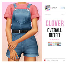 S4cc Chumcha In 2020 Sims 4 Clothing Overalls Outfit Sims 4