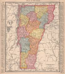 Details About Vermont State Map Showing Counties Rand Mcnally 1912 Old Antique Chart