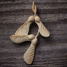 The Finished Sycamore Seed Pendant Carved By Knife From Sycamore 7 5cm 2 9in Long Wood Carving Art Wood Carving Designs Wood Carving Patterns