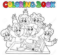 Color your favorite cartoon hero's with thousands of cartoon coloring pages for kids. Coloring Book School Cartoons Royalty Free Cliparts Vectors And Stock Illustration Image 10354157