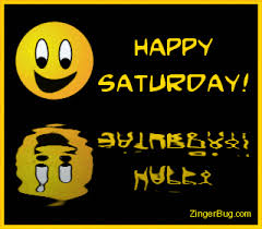 Rotating thinking emoticon with four faces. Happy Saturday Reflecting Smiley Face Glitter Graphic Comment Happy Saturday Quotes Happy Saturday Pictures Happy Saturday