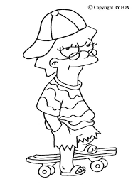 skateboard pictures to color simpsons drawings line art coloriage pomme
