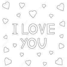 Easy stripe pattern heart coloring pages for kids. I Love You Hand Drawn Text And Hearts Coloring Page Vector Illustration Royalty Free Cliparts Vectors And Stock Illustration Image 81950825