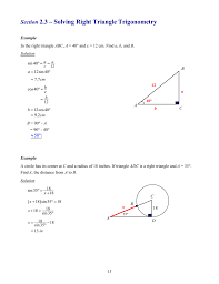 We know the shape but not how big it is. Section 2 3 Solving Right Triangle Trigonometry