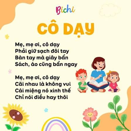 Một số bài thơ hay cho bé