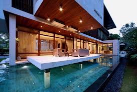 A Porch A Patio And A Pool Or Perhaps A Koi Pond Instead Tropical House Design Luxury Modern Homes House Design