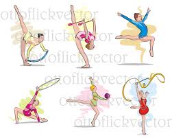 Rhythmic Gymnastics Vector Clipart Exercise Girls Eps Ai Cdr Png Jpg Digital Graphics Rope Hoop Danca Para Criancas Fotos De Ginastica Ginastica Ritmica