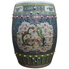 Chinese Qing Dynasty Famille Rose Dragon And Phoenix Porcelain Garden Stool Garden Stool Porcelain Qing Dynasty
