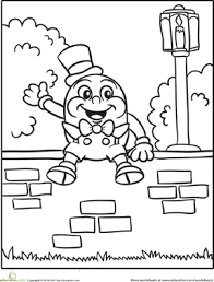 This humpty dumpty coloring pages can be fun, serious, or even an excellent learning tool for kids especially reading and writing. Humpty Dumpty Worksheet Education Com Nursery Rhyme Crafts Fairy Tales Kindergarten Fairy Tales Preschool