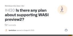 Is there any plan about supporting WASI preview2? · Issue #430 ...
