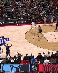 The @trailblazers run the pick and roll to perfection, leading to the  @hanseny_11 POSTER! 💥, MEM/POR • ESPN2 • #NBA2KSummerLeague