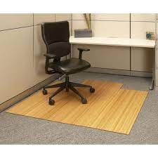 anji mountain standard 5 mm natural light brown 55 in x 57 in bamboo roll up office chair mat with lip amb24008 the home depot office chair mat desk chair mat chair mats