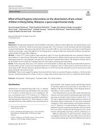 Special educational needs in malaysia. Pdf Effect Of Hand Hygiene Intervention On The Absenteeism Of Pre School Children In Klang Valley Malaysia A Quasi Experimental Study