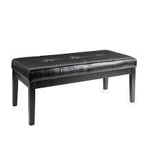 Modern dining benches with black legs wide. Adornments Modern Dining Bench With Black Faux Leather Upholstery Walmart Com Walmart Com
