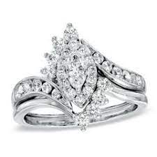 1 Ct T W Marquise Diamond Bypass Bridal Set In 14k White Gold Diamond Bridal Sets Favorite Engagement Rings White Gold Rings