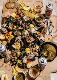 Fold foil around mixture, sealing tightly. Grilled Summer Clambake With Herbed Garlic Butter Edible Boston