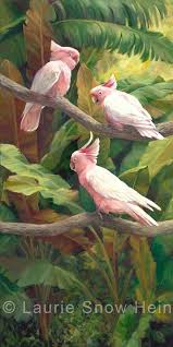 Laurie Snow Hein Artiste Peintre Contemporaine Huile Perroquets Tropicaux Lukisan Burung Kakatua Hewan
