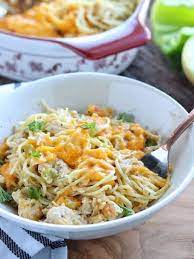 Creamy Chicken Spaghetti Bake Chicken Pasta Recipes Healthy Chicken Spaghetti Recipes Can Chicken Recipes