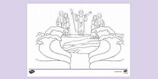 Image result for crossing the jordan river craft. Free Israelites Cross The Jordan River Colouring Sheet