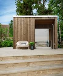 This particular cabin already comes with benches to lounge on, a chimney for ventilation and a central heat source. 22 Backyard Sauna Ideas Backyard Sauna Outdoor Sauna