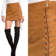 From jackets to pants and dresses, lean into the '70s look by shopping our edit of the best suede pieces. Skirts Vegan Suede Lace Up Camel Mini Skirt Poshmark
