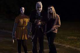 Damian Maffei Lea Enslin And Emma Bellomy In The Strangers Prey At Night 2018 Upcoming Horror Movies Newest Horror Movies Stranger