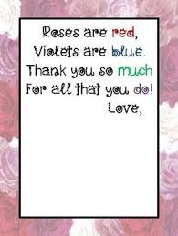 Thank You Notes For Parent Volunteers Chaperones Guest Speakers Paraprofessionals Etc Comes With B Thank You Poems Thank You Gifts Paraprofessional Quotes